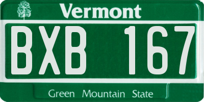 VT license plate BXB167