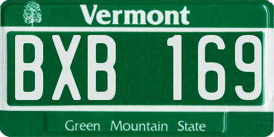 VT license plate BXB169