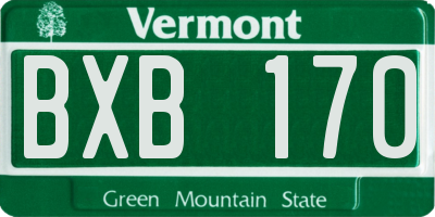 VT license plate BXB170