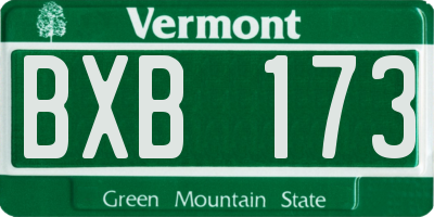 VT license plate BXB173