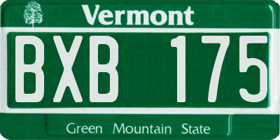 VT license plate BXB175