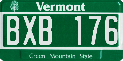 VT license plate BXB176