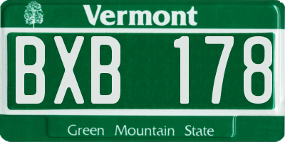 VT license plate BXB178