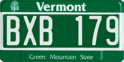 VT license plate BXB179
