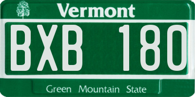 VT license plate BXB180