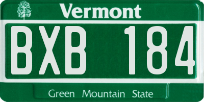 VT license plate BXB184