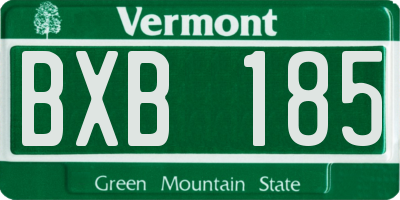 VT license plate BXB185