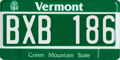 VT license plate BXB186