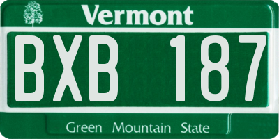 VT license plate BXB187