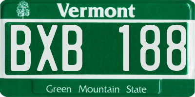 VT license plate BXB188