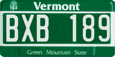 VT license plate BXB189