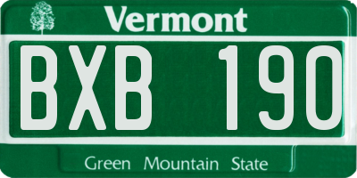 VT license plate BXB190