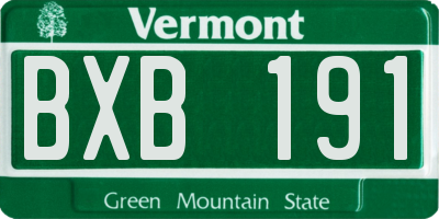 VT license plate BXB191