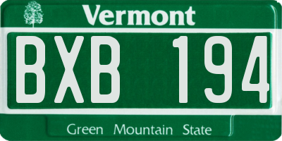 VT license plate BXB194