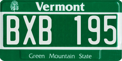 VT license plate BXB195