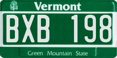 VT license plate BXB198