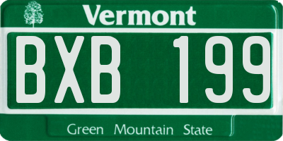 VT license plate BXB199