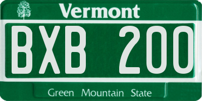 VT license plate BXB200