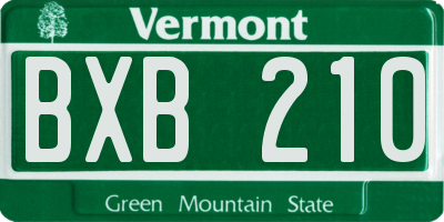 VT license plate BXB210