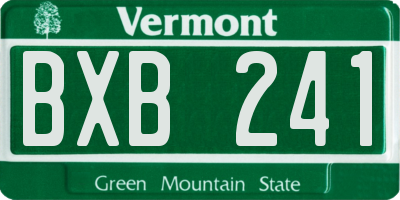 VT license plate BXB241