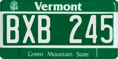 VT license plate BXB245