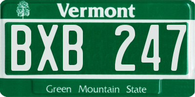 VT license plate BXB247