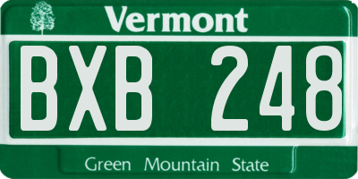 VT license plate BXB248