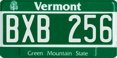 VT license plate BXB256