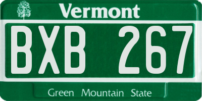 VT license plate BXB267