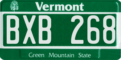 VT license plate BXB268