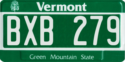 VT license plate BXB279