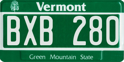 VT license plate BXB280