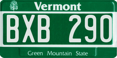 VT license plate BXB290