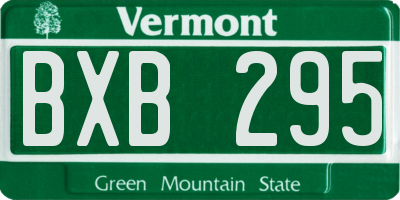 VT license plate BXB295