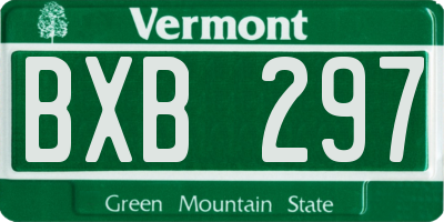 VT license plate BXB297