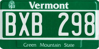 VT license plate BXB298