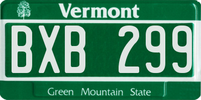 VT license plate BXB299