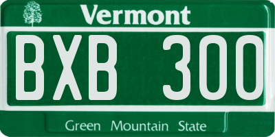 VT license plate BXB300