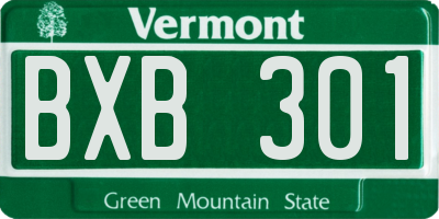 VT license plate BXB301