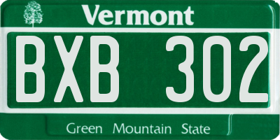 VT license plate BXB302