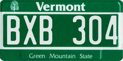 VT license plate BXB304