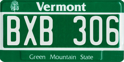 VT license plate BXB306