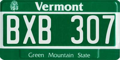 VT license plate BXB307