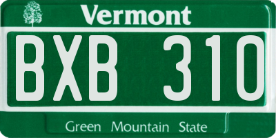 VT license plate BXB310
