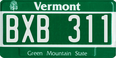 VT license plate BXB311