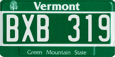 VT license plate BXB319
