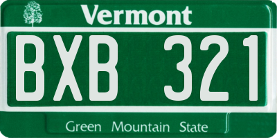 VT license plate BXB321
