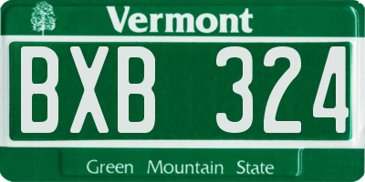 VT license plate BXB324