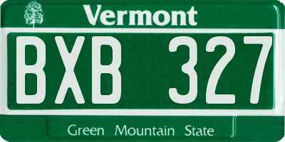 VT license plate BXB327