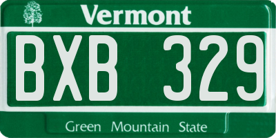 VT license plate BXB329